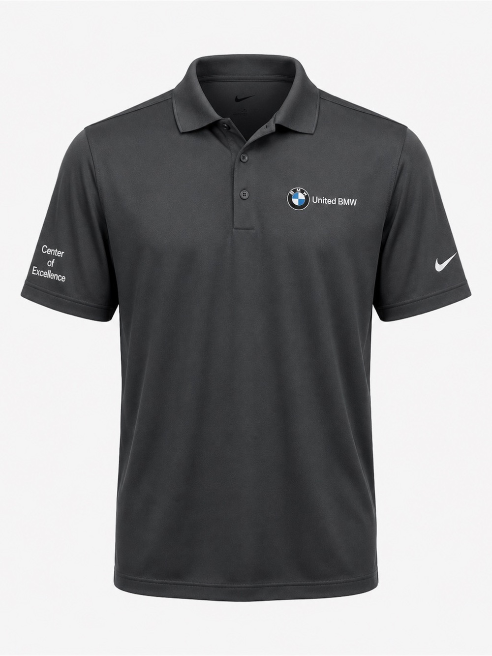 Grey Nike Short Sleeve Polo Shirt With BMW Patch Size M